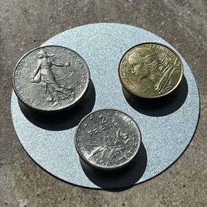 SET OF THREE FRENCH AUTHENTIC COIN MAGNETS (SET #4)